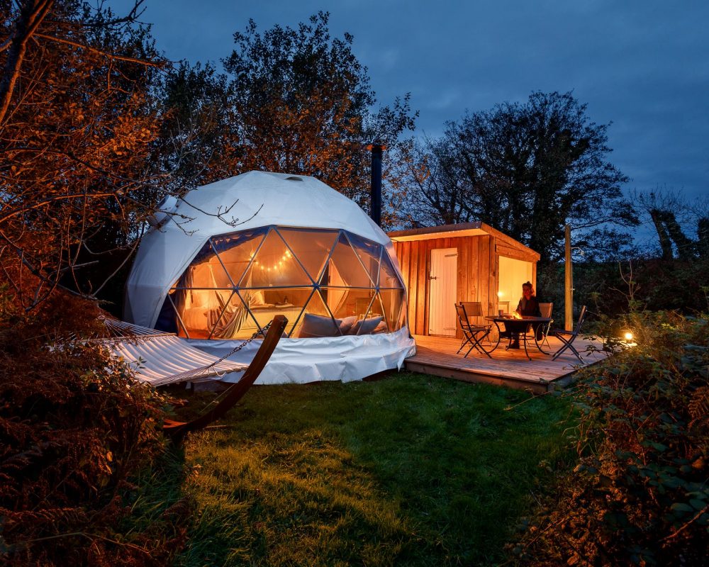 Geodome at Ekopod Glamping Site Cornwall