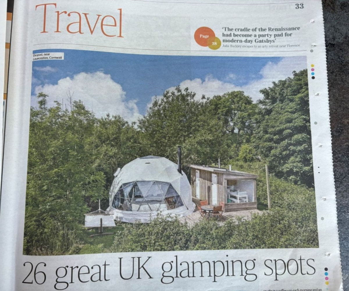 Uk Glamping sites article The Saturday Times